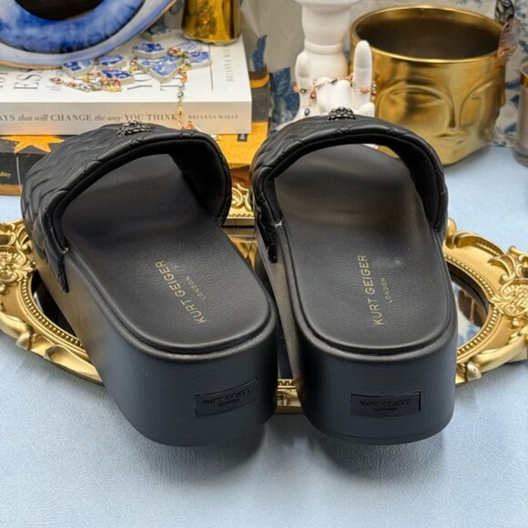 🆕 KURT GEIGER LONDON 🧿 NWOB Meena Eagle Platform Slides Sz EU 40 US 9 - Picture 10 of 15
